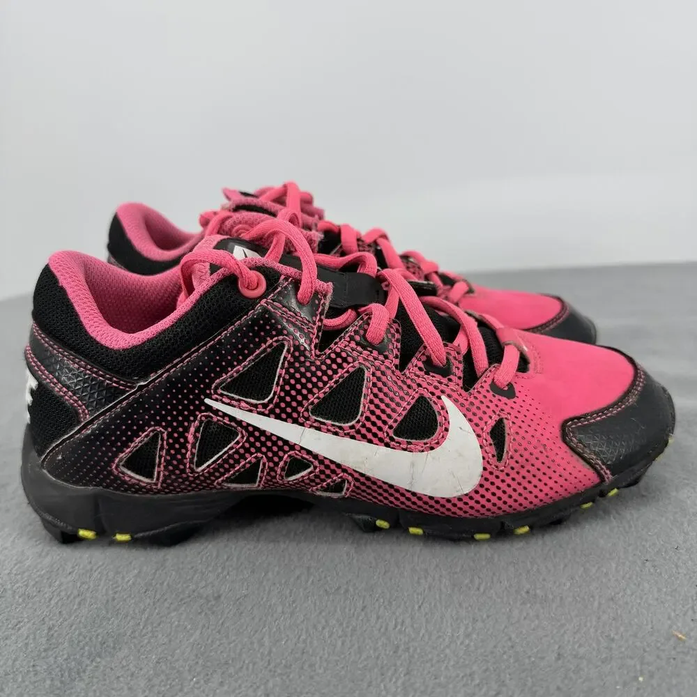 Nike Hyperdiamond Keystone GS Softball Cleats Pink Black Girls Size 4Y